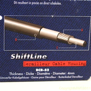 BBB BCB-52 ShiftLine váltóbowdenház, SP(hosszanti szál elhelyezkedés), átmérő:4mm, fekete