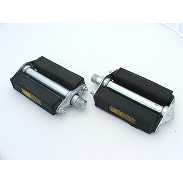 Hagyományos gumiblokkos city pedál, acél test, krómozott