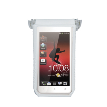 Táska Mobiltelefontartó Topeak Drybag 4"-ig, vízálló tok, QuickClick felfogatóval, fehér