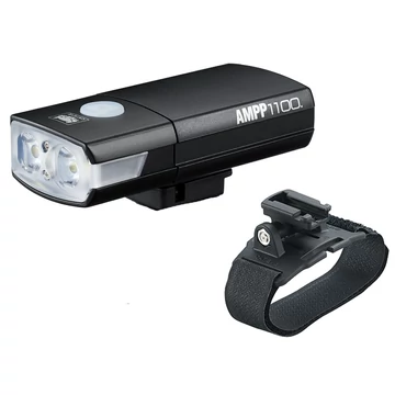 Cateye AMPP1100 HL-EL1100RC 2LED-es elsőlámpa USB-ről tölthető 1100 Lumen fényerő 5funkció, csak bukósisak adapterrel