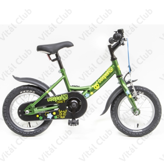 Csepel Drift 12"-os fiú gyerek kerékpár kontrafékes szarvasos, zöld