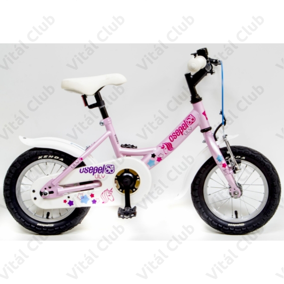 Csepel Lily 12"-os lányka gyerek kerékpár kontrafékes unikornisos, pink