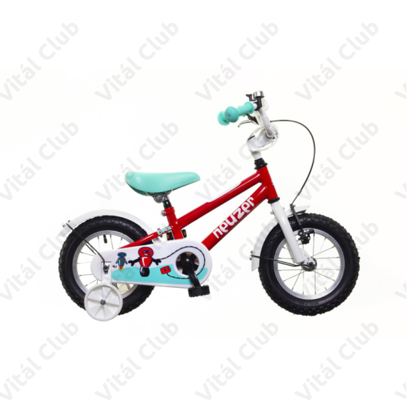 Neuzer BMX 12"-os gyerek kerékpár, kontrafékes, sárvédővel, piros/fehér türkiz