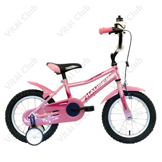 Hauser Puma 14"-os gyerekkerékpár kontrás, világospink