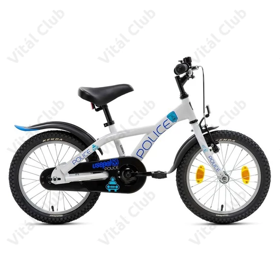 Csepel Police 16"-os fiú gyerek kerékpár kontrafékes fehér