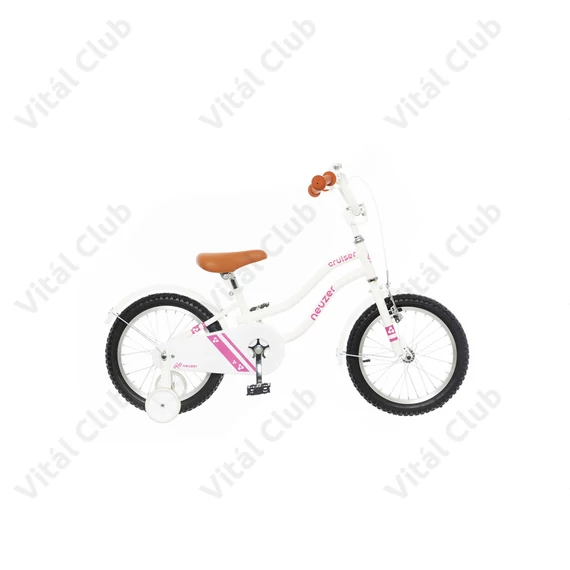 Neuzer Cruiser 16"-os gyerekkerékpár, fehér/pink kontrás