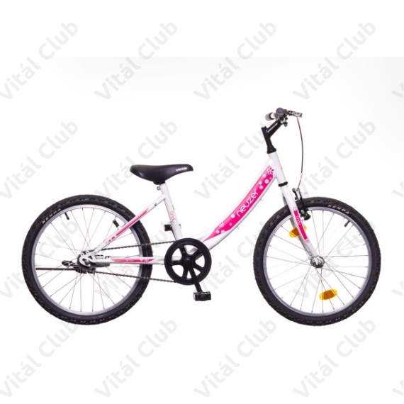 Neuzer Cindy 20"-os lányka gyerek kerékpár kontrás, fehér/pink virágmintás új dizájn