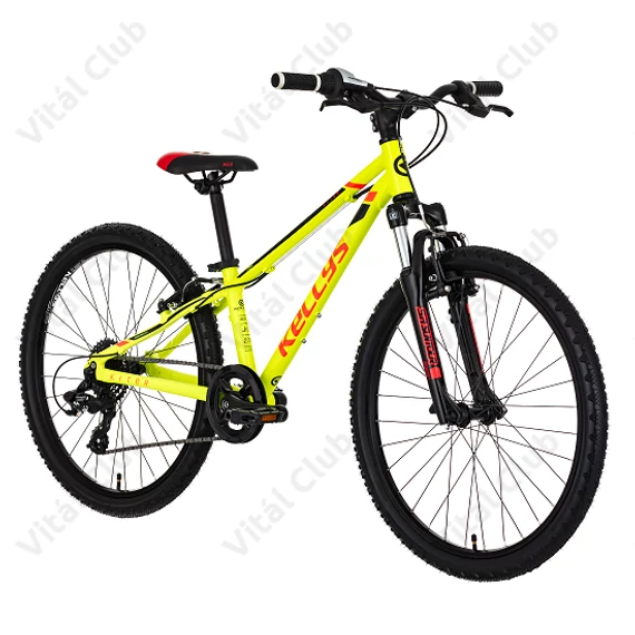 Kellys Kiter 50 neon yellow 24"-os gyerekkerékpár 8 fokozatú Shimano TX800 váltóval alumínium vázzal és teleszkóppal