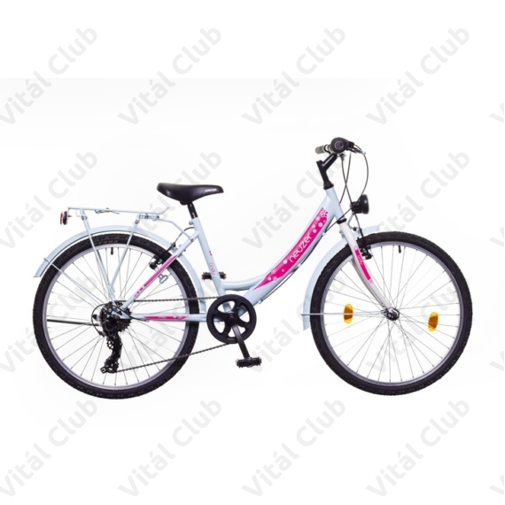 Neuzer Cindy City 24-es lányka gyerek kerékpár 6 sebességes Shimano váltó babakék új dizájn
