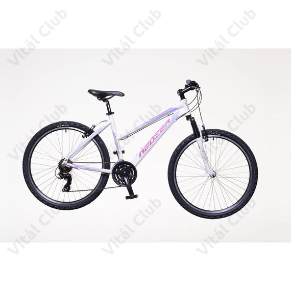 Neuzer Mistral 50 női aluvázas 26-os MTB kerékpár, 21 sebességes, teleszkópos, fehér/pink-lila 19"