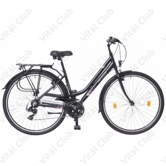 Neuzer Ravenna 50 női alumínium vázas trekking kerékpár merev villás fekete-rózsaszín matt 21"