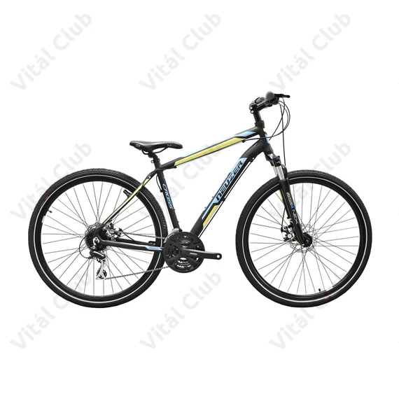 Neuzer X200 Disc ffi cross kerékpár 24sebességes Shimano váltó, fekete/kék-sárga 19"