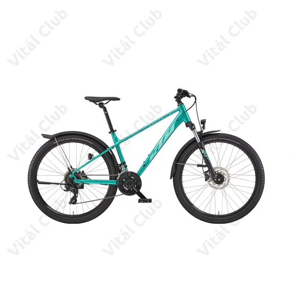 KTM Penny Lane Street 27,5"-os női MTB kerékpár 24 fokozatú Tourney váltó, hidr. tárcsafék, ocean M/42cm