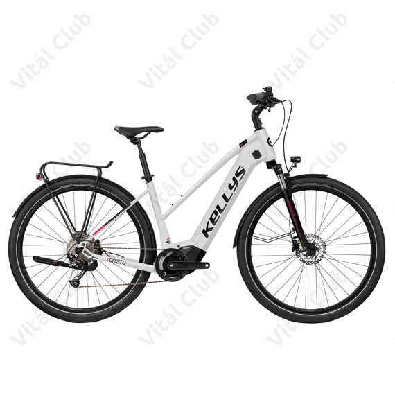 Kellys E-Cristy 30 White női trekking Ebike 9 fokozatú Altus váltó, Panasonic motor, S