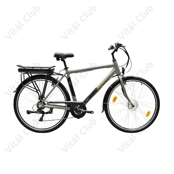 Neuzer E-Trek ebike/pedelec aluvázas férfi 6seb, 28"-as kerék, 36V/250W motor, 11Ah Li-ion akku, zöldes szürke, 21"