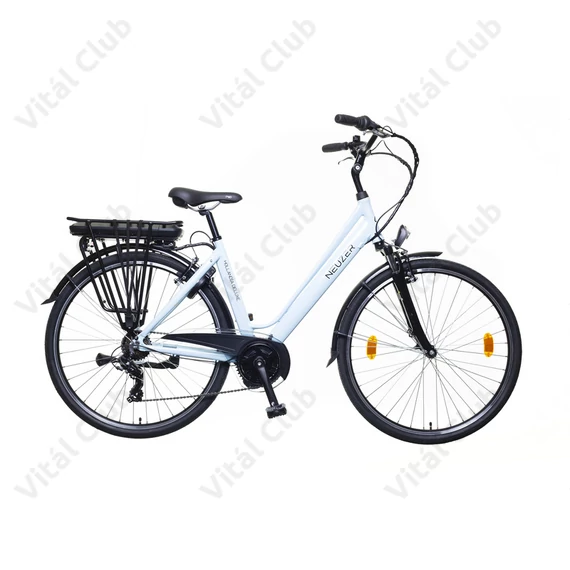 Neuzer Hollandia Optima Delux városi Ebike/pedelec 28"-as kerék, 7 fokozatú váltó, középmotor, 13Ah Li-ion akku, világos kék 18"