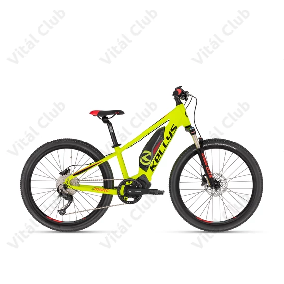 Kellys eMarc SH elektromos 24" MTB gyerekkerékpár Shimano motor, 9 fokozatú Altus váltó, levegős teleszkóp