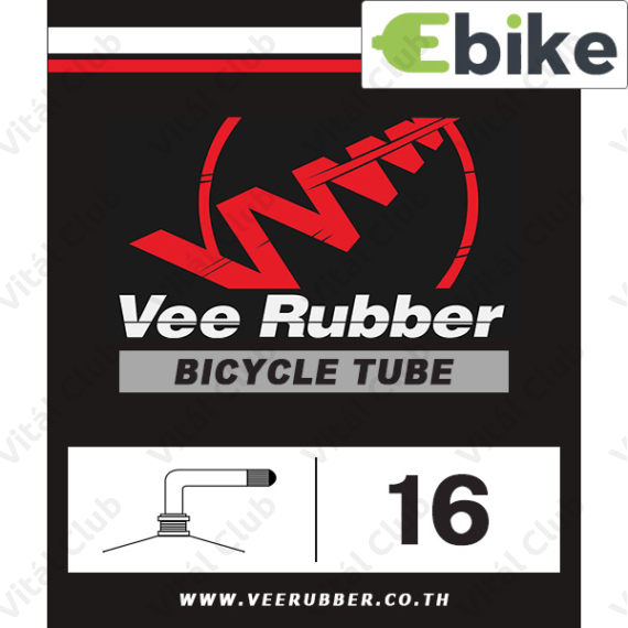 Vee Rubber 16"-os tömlő, belső gumi elektromos kerékpárhoz 2,5/2,7/3,0"-os külsőgumikba, ferde AV szelep