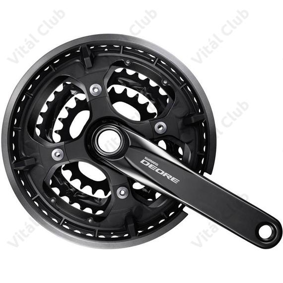 Shimano Deore FC-T6010 trekking/cross hajtómű 48/36/26-os fogszám, Hollowtech II,  láncvédő, fekete