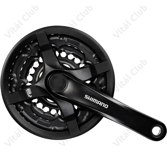 Shimano FC-TY501 MTB hajtómű 42/34/24-es fogszám, 170mm-es, láncvédős, fekete (Tourney-család)