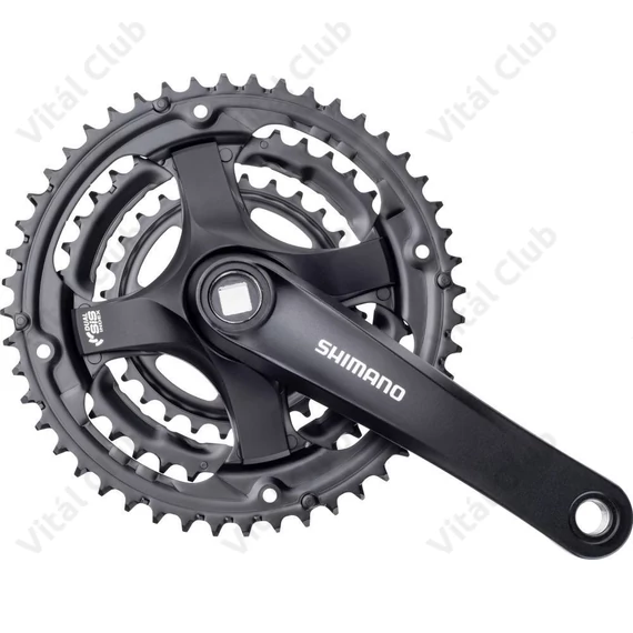 Shimano FC-TY501 MTB hajtómű 48/38/28-as fogszám, 170mm-es, láncvédő nélkül, fekete (Tourney-család)