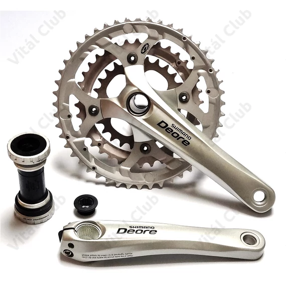 Shimano Deore FC-M533 ezüst hajtómű integrált tengellyel és csapággyal 170-48/36/26 9 fokozatú