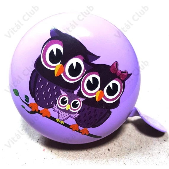 Csengő RMS figurás bagoly rózsaszín acél