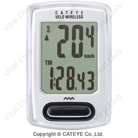 Kilométeróra Cateye Velo Wireless CCVT230W 8 funkciós, vezeték nélküli, fehér