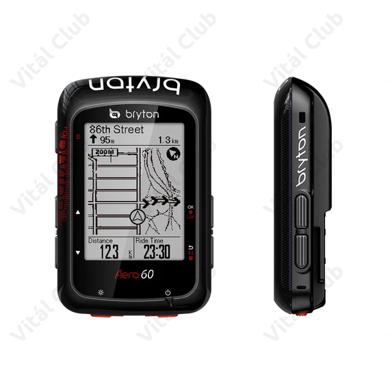Bryton Aero 60T GPS kilométeróra szett tartozék: pedálfordulat, pulzusmérő öv, 78+ funkciós, fekete