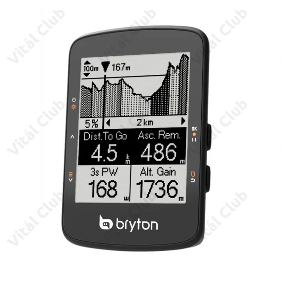 Bryton Rider 460E GPS kilométeróra 2,6"-os kijelzővel navigácival 32 órás üzemidővel