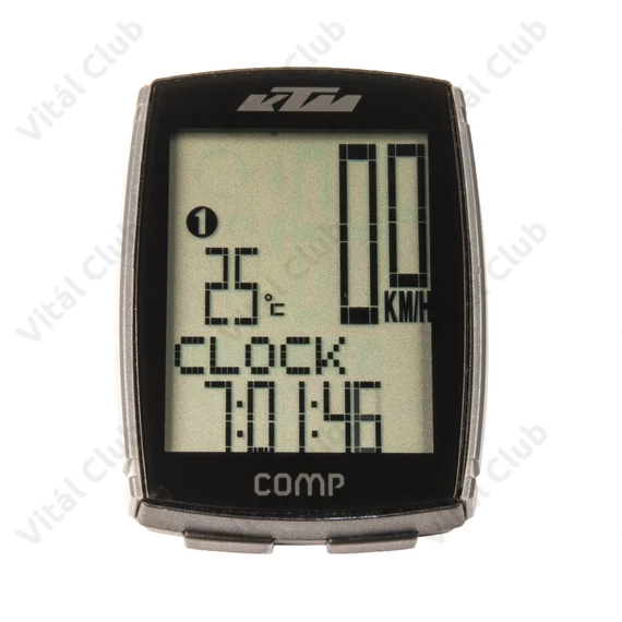 KTM Comp kerékpár kilométeróra 14 funkciós vezeték nélküli, fekete