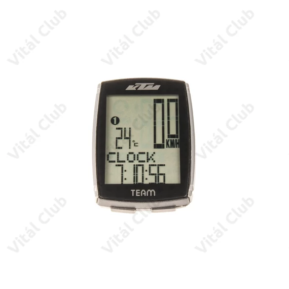 KTM Team magasságmérős kerékpár kilométeróra 23 funkciós vezeték nélküli, fekete