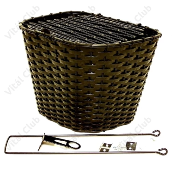 Kosár előre sűrűszövésű műanyag fix fekete