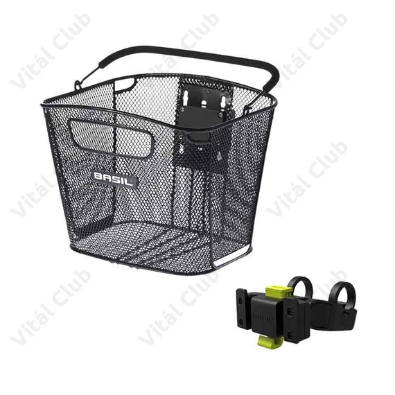Basil Bold KF első kosár acél, sűrűszövésű, KlickFix kompatibilis, kormány adapterrel