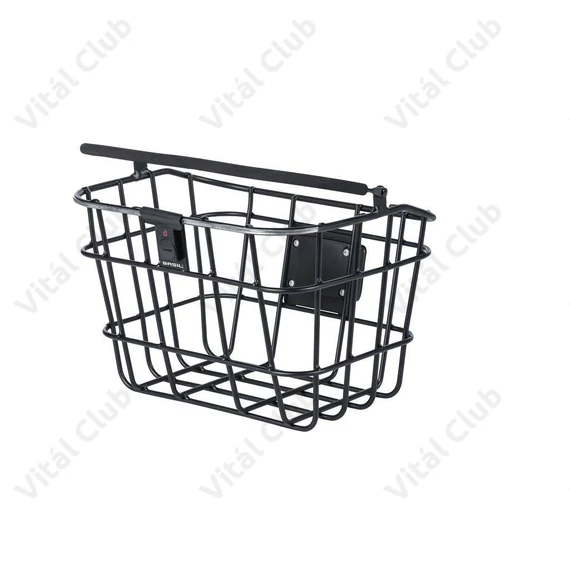 Basil Bremen Alu BE/KF Nordlich első kosár adapter nélkül, fekete, LED fénnyel