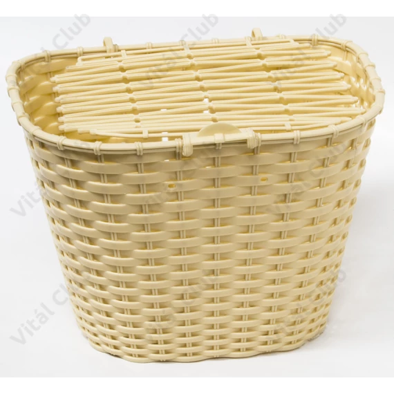 Kosár előre sűrűszövésű fonott műanyag fedeles fix krém