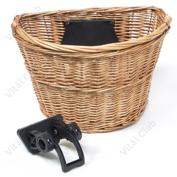 Ridepositive Natural natúr rattan kerékpáros első kosár gyorsrögzítővel