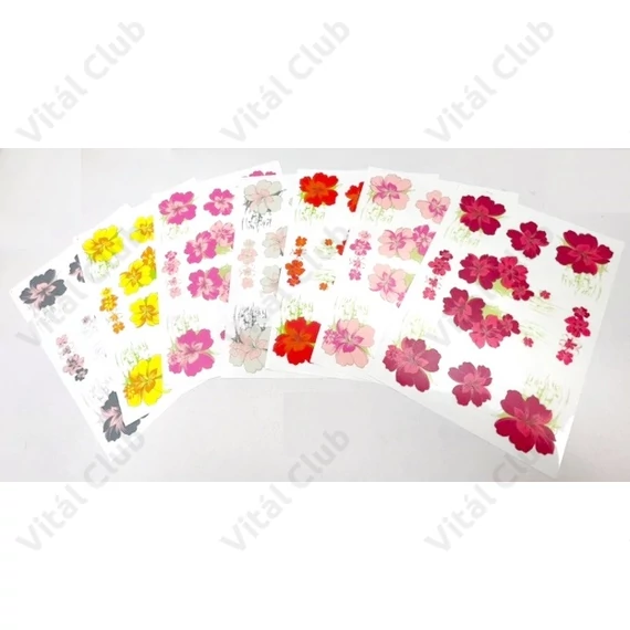 Hawai virágmintás matrica garnitúra műgyantás 25x17cm 4 féle színben kapható