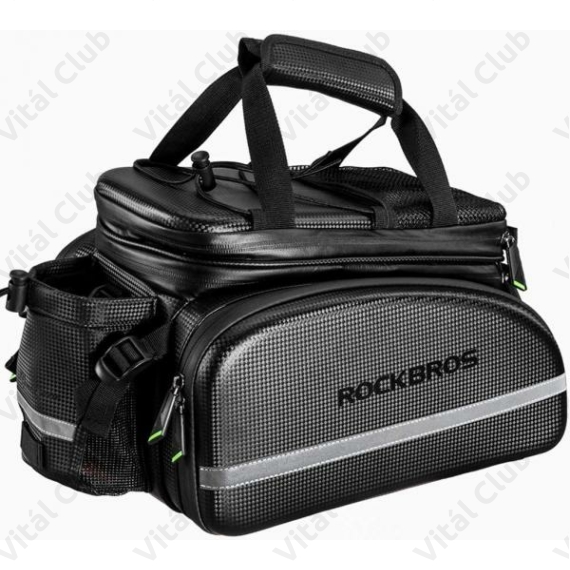 RockBros táska csomagtartóra 3 részes vízálló bővíthető 17-35L kapacitás fekete, esővédővel