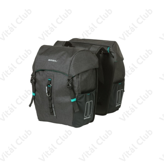 Basil Discovery Double 2 részes táska csomagtartóra 18L kapacitás, pántos rögzítés, szürke színű