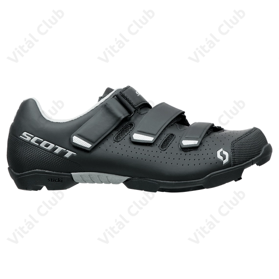 Scott Comp RS MTB cipő 3 tépőzáras matt fekete/ezüst 47-es