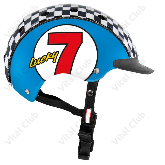 Casco Mini 2 Lucky 7 kerékpáros gyerek bukósisak kék S-es (52-56cm fejkerület)