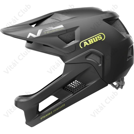 ABUS kerékpáros gyerek sisak YouDrop FF fullface S 48-55 cm fekete színben