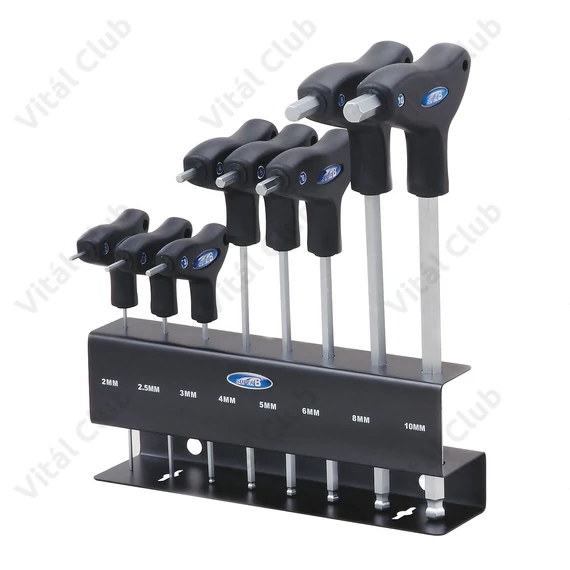 SuperB imbusz készlet tartóval 8 részes nyeles 2, 2.5, 3, 4, 5, 6, 8, és 10mm-es méretek