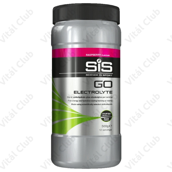 SIS GO elektrolit italpor, GO Electrolyte, 500g. (12 adag) málna íz