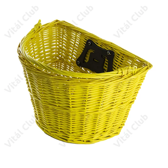 Ridepositive Natural sárga rattan kerékpáros első kosár gyorsrögzítővel