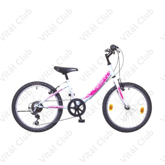Neuzer Cindy 20" lányka gyermek kerékpár, 6 fokozatú váltórendszer, fehér/pink új dizájn