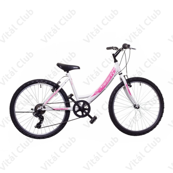 Neuzer Cindy 24"-os lányka gyerek kerékpár 6 sebességes Shimano váltó fehér/rózsaszín új dizájn