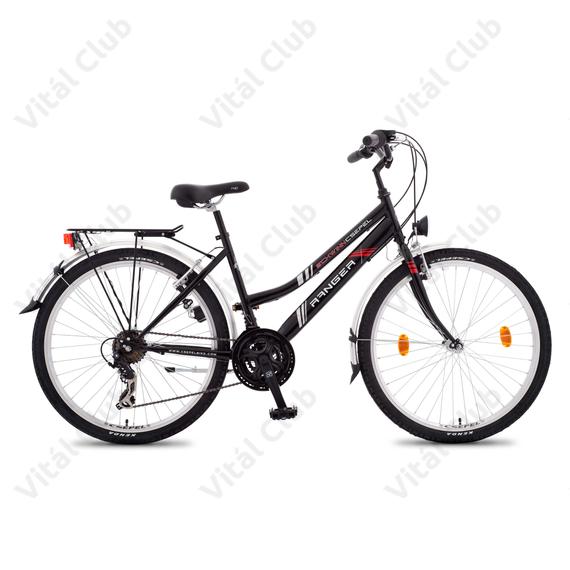 Csepel Ranger női MTB kerékpár city felszereltség, 21sebességes váltó, fekete, 17"