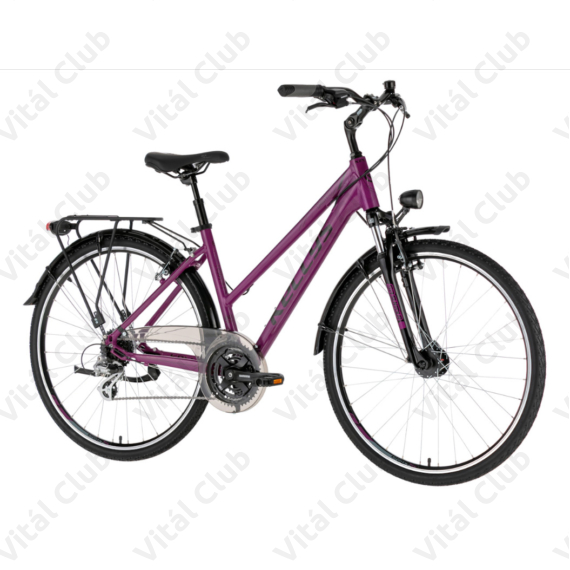 Kellys Cristy 40 Purple női trekking kerékpár 24 fokozatú Shimano Altus váltó, V-fék, agydinamó, M/19"
